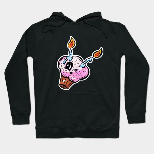 Sweet Cheeks Cupcake Birthday Hoodie by Squeeb Creative